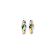 Load image into Gallery viewer, 14K Two Tone Gold CZ Small St. Jude Push Back Earrings