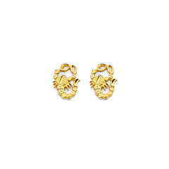 14K Yellow Gold Scorpion Push Back Earrings