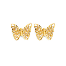 Load image into Gallery viewer, 14K Yellow Gold Butterfly Push Back Earrings