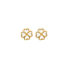 Load image into Gallery viewer, 14K Yellow Gold Clover Push Back Earrings