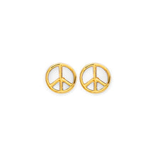 Load image into Gallery viewer, 14K Yellow Gold Peace Push Back Earrings