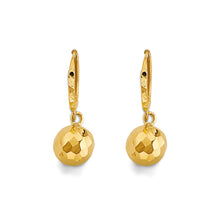 Load image into Gallery viewer, 14K Yellow Gold Hanging Ball Huggies Earrings