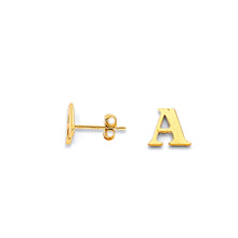 Load image into Gallery viewer, 14K Yellow Gold Initial Earrings