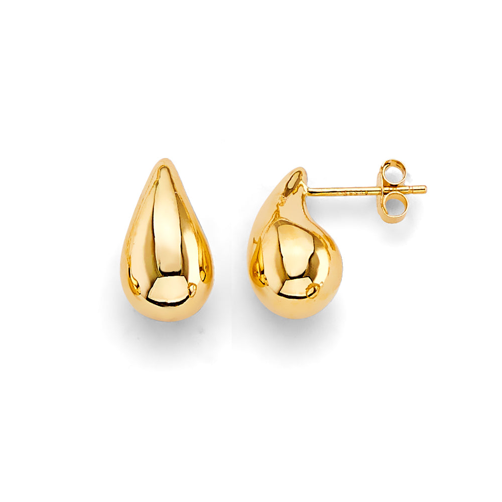 14K Yellow Gold Water Drop Earrings