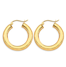 Load image into Gallery viewer, 14K Yellow Gold 3.8mm Polish Round Tube 20mm Hoop Earrings