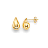 14K Yellow Gold Clear Water Drop Earrings