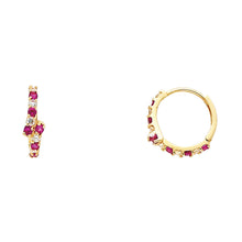 Load image into Gallery viewer, 14K Yellow Gold CZ Curve Huggies Earrings