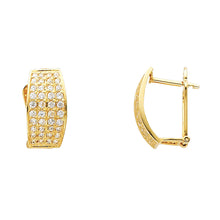 Load image into Gallery viewer, 14K Yellow Gold Cuff CZ Huggies Earrings