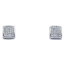 Load image into Gallery viewer, 14K White Gold Fancy CZ Earrings