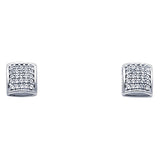 14K White Gold Fancy CZ Earrings