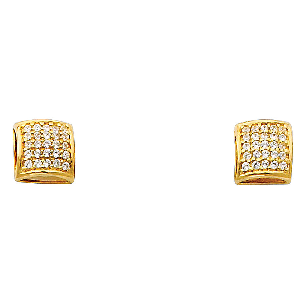 14K Yellow Gold Fancy CZ Earrings