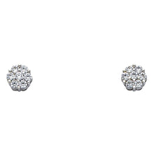 Load image into Gallery viewer, 14K White Gold CZ Earrings