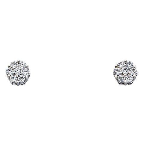 14K White Gold CZ Earrings