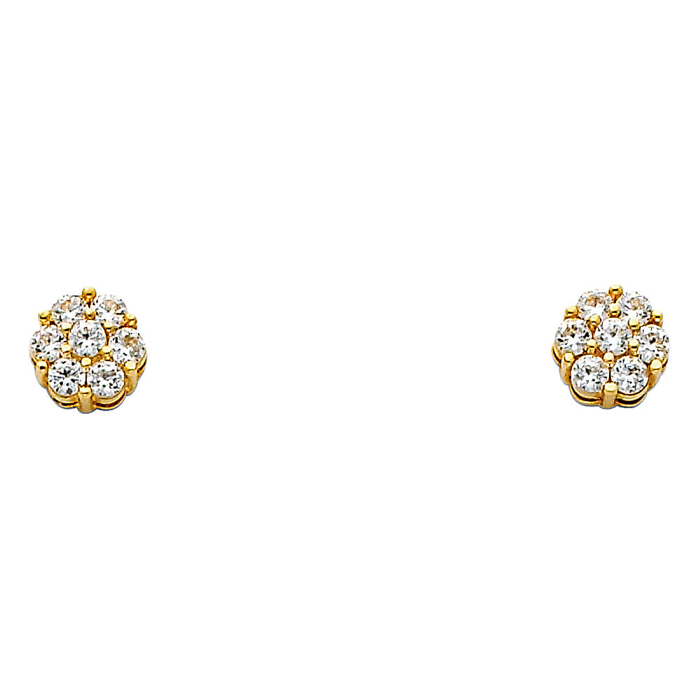 14K Yellow Gold CZ Earrings