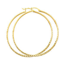 Load image into Gallery viewer, 14K Yellow Gold Diamond Cut 2.8mm Hollow Round Tube Hoop Earrings