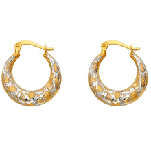 Load image into Gallery viewer, 14K Two Tone Gold Fancy Shrimp Earrings