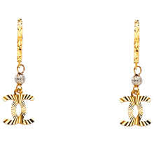 Load image into Gallery viewer, 14K Yellow Gold DC Fancy Hanging Earrings