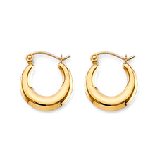 Load image into Gallery viewer, 14K Yellow Gold Round Fancy Hollow Hoop Earrings