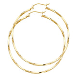 14K Yellow Gold Curled Hoop Earrings