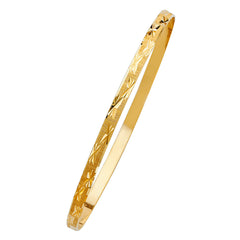 14K Yellow Gold 4mm Solid Bangle
