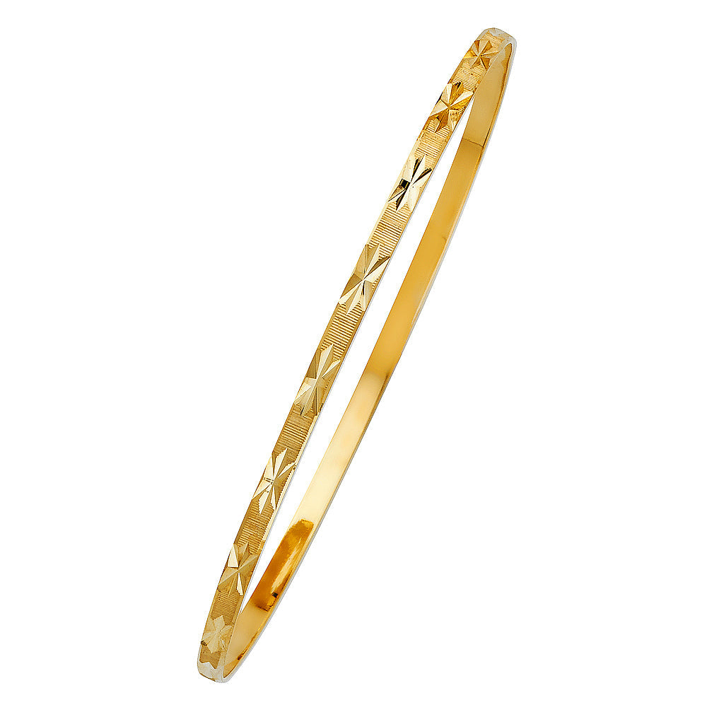 14K Yellow Gold 3mm Solid Bangle