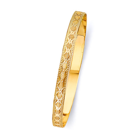 14K Yellow Gold 6mm Solid Bangle