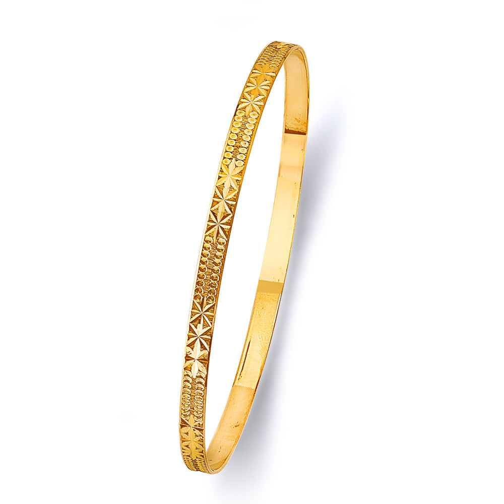 14K Yellow Gold 3.5mm Solid Bangle