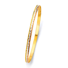 Load image into Gallery viewer, 14K Tri Color Gold Round 3.5mm Solid Bangle