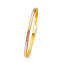 Load image into Gallery viewer, 14K Tri Color Gold 3.5mm Round Solid Bangle