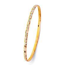 Load image into Gallery viewer, 14K Tri Color Gold 3.0mm Concave Half Dome Solid Bangle