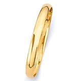 14K Yellow Gold 8mm Plain Flexible Bangle