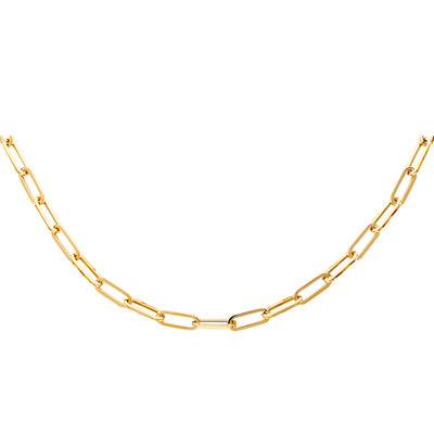 14K Yellow Gold 5.5mm Hollow Paperclip Necklace