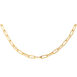 14K Yellow Gold 5.5mm Hollow Paperclip Necklace