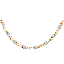 Load image into Gallery viewer, 14K Yellow Gold 9.5mm Hollow Fancy Monaco CZ Necklace With CZ Lock