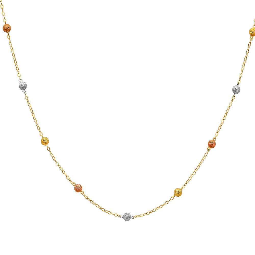 14K Tri Color Gold Fancy Necklace