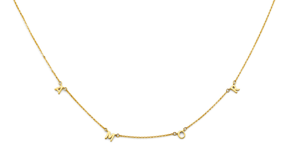 14K Yellow Gold A-M-O-R Necklace