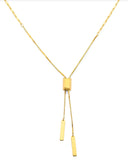 14K Yellow Gold Adjustable Bar Necklace