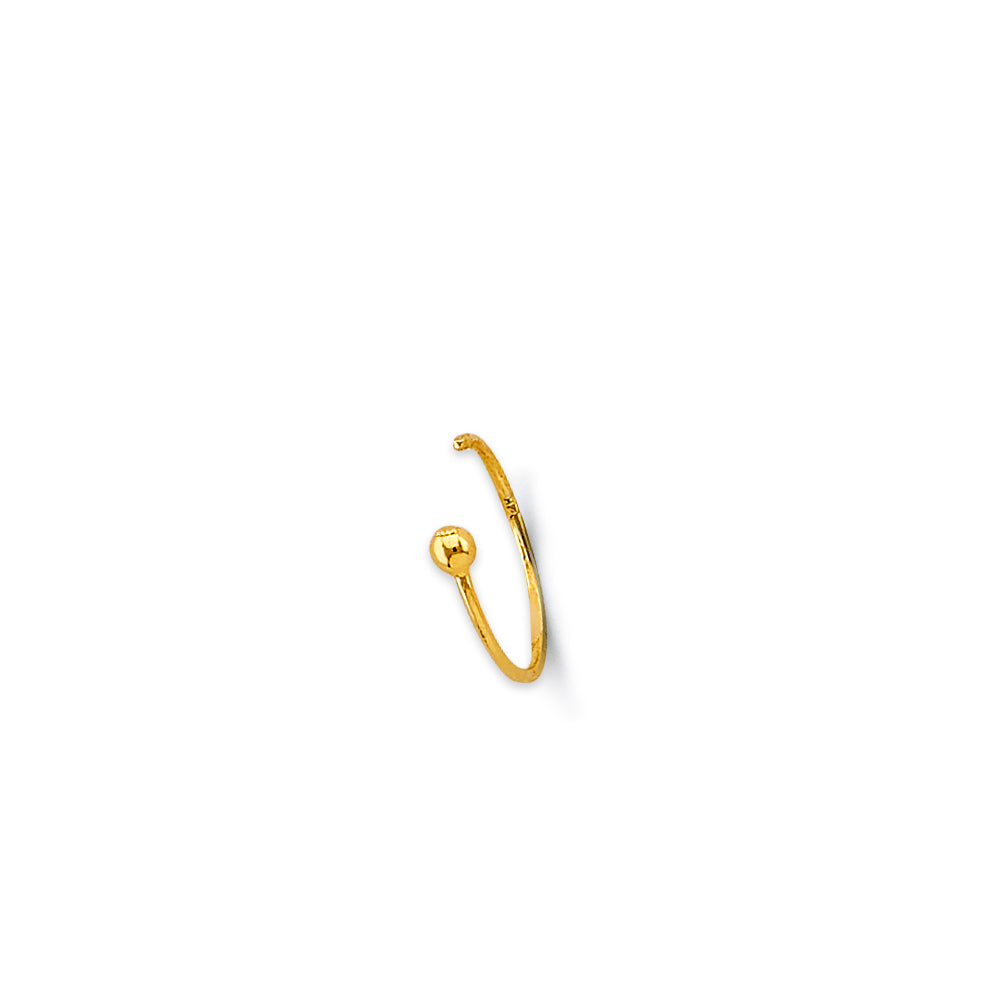 14K Yellow Gold Round Nose Jewelry With Ball