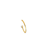 14K Yellow Gold Round Nose Jewelry With CZ