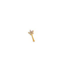 Load image into Gallery viewer, 14K Yellow Gold Nose Piercing With CZ Flower