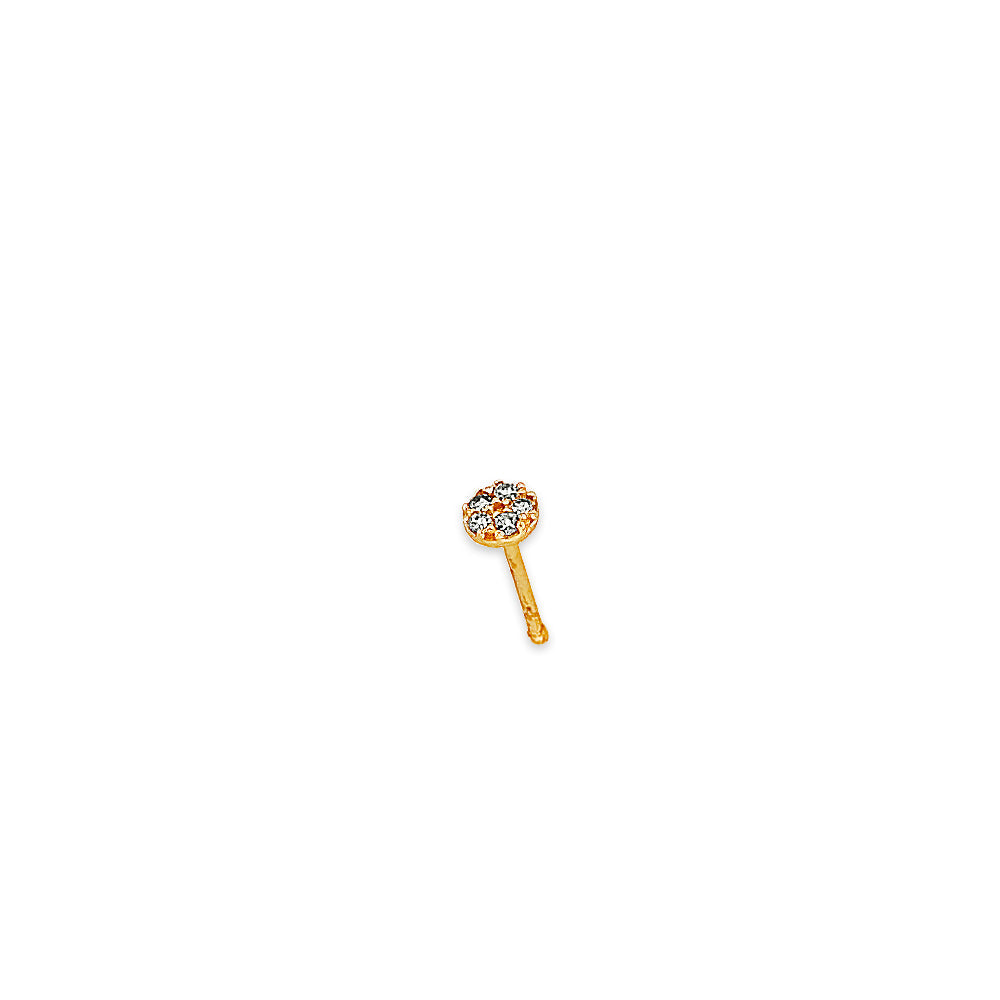 14K Yellow Gold Nose Piercing With CZ Circle