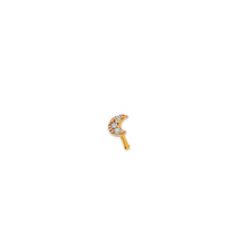 Load image into Gallery viewer, 14K Yellow Gold Nose Piercing With CZ Moon