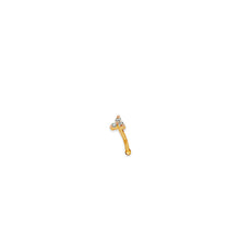 Load image into Gallery viewer, 14K Yellow Gold Nose Piercing With CZ Triangle