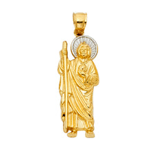 Load image into Gallery viewer, 14K Two Tone Gold St. Jude Thaddeus 35mm Pendant