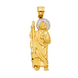 14K Two Tone Gold St. Jude Thaddeus 35mm Pendant