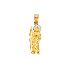 Load image into Gallery viewer, 14K Two Tone Gold St. Jude Thaddeus 25mm Pendant