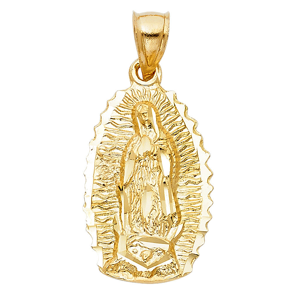 14K Yellow Gold Our Lady Of Guadalupe Pendant