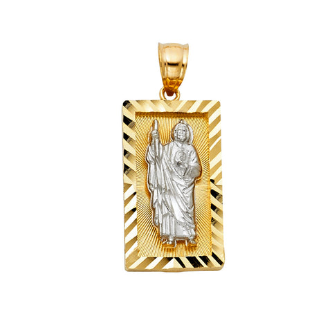 14K Two Tone Gold St. Jude Thaddeus Pendant