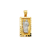 14K Two Tone Gold 10mm St. Jude Thaddeus Pendant