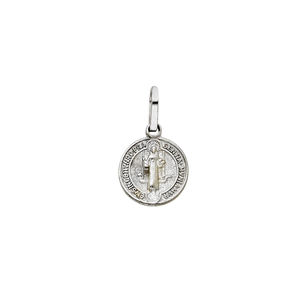 14K White Gold Tiny San Benito Pendant